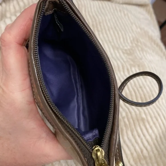 Coach Madison Khaki Brown Gold Signature Leather Wristlet Wallet - Picture 3 of 3